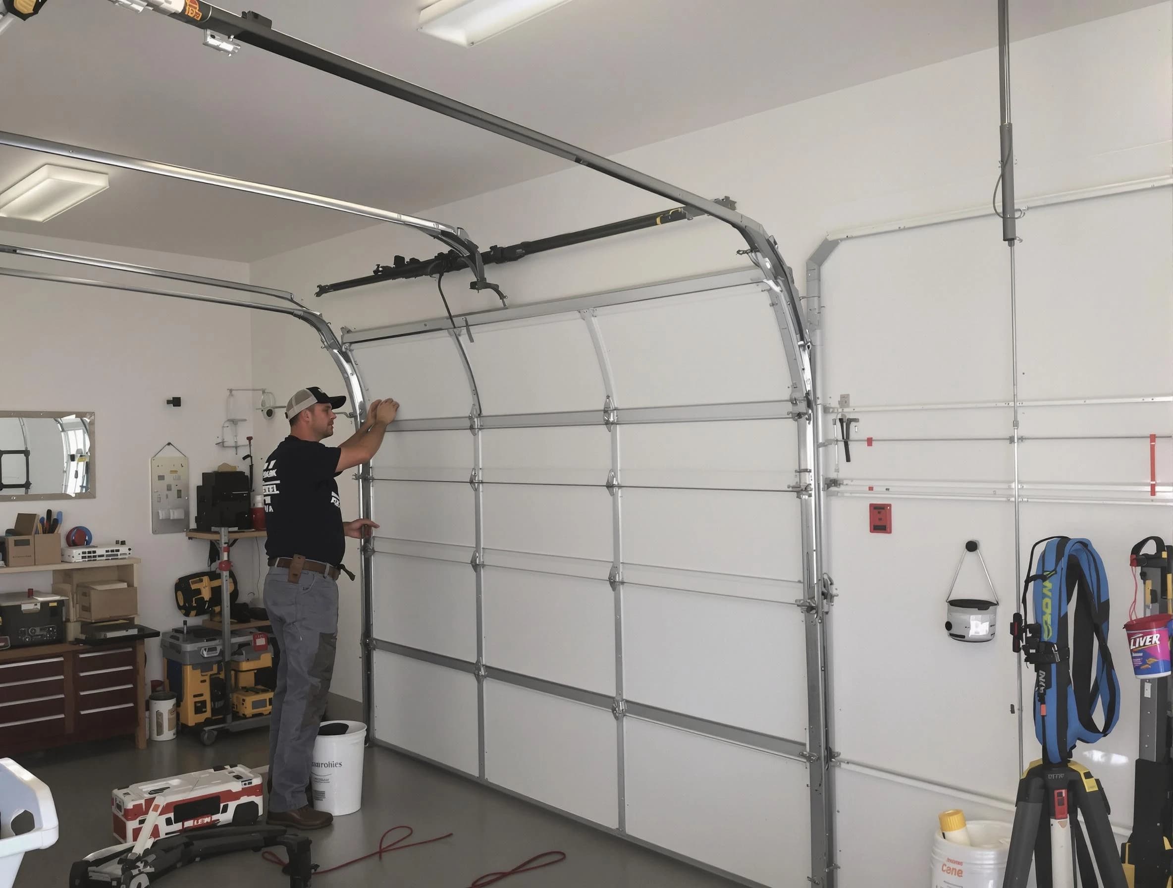 Decatur Garage Door Repair team installing new garage door in Decatur
