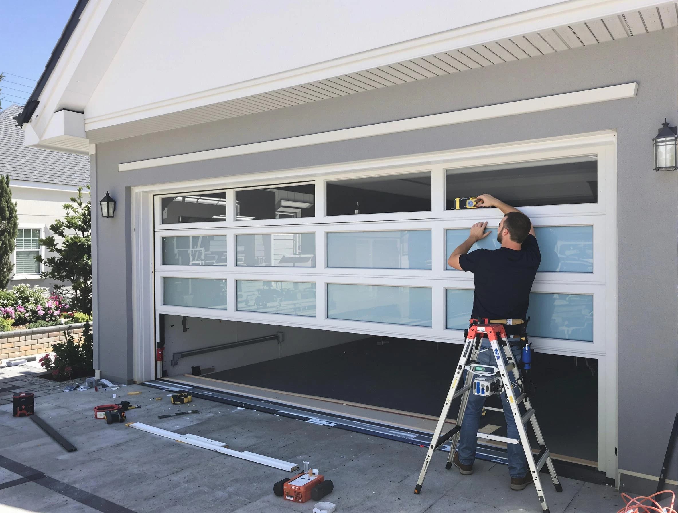 Decatur Garage Door Repair team performing garage door replacement in Decatur