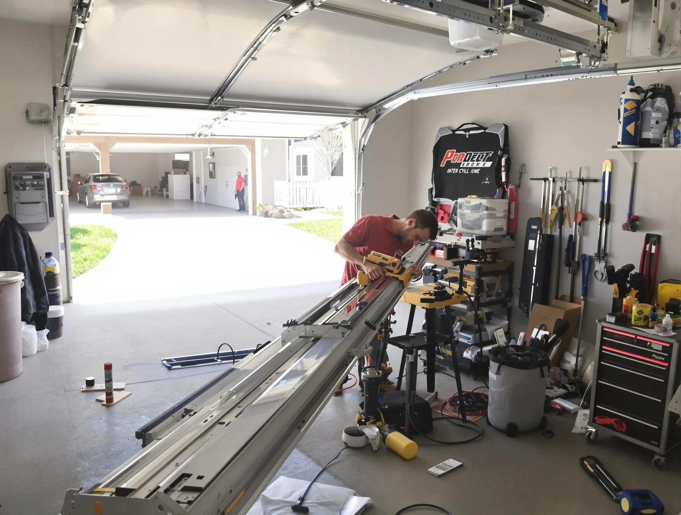 Decatur Garage Door Repair expert performing track repair in Decatur