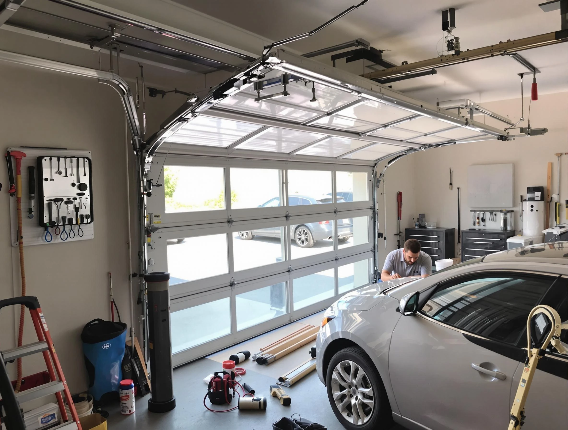 Garage door noise reduction service by Decatur Garage Door Repair in Decatur