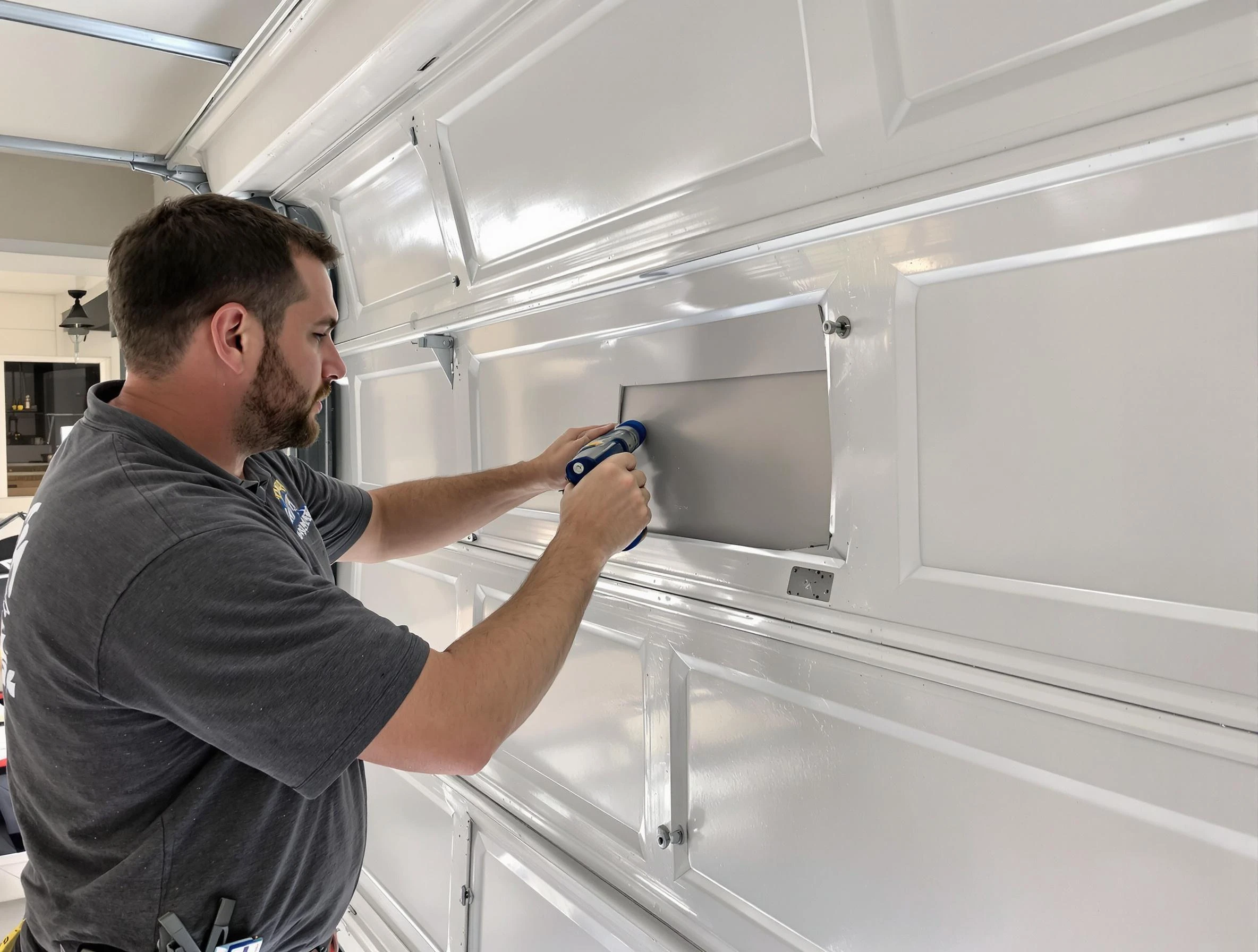 Garage door panel repair by Decatur Garage Door Repair in Decatur